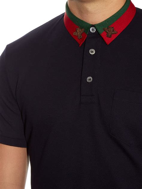 gucci sweater mens polo shirt|gucci bee embroidered polo shirt.